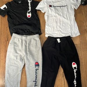 Set of Champion boys t-shits and sweatpants